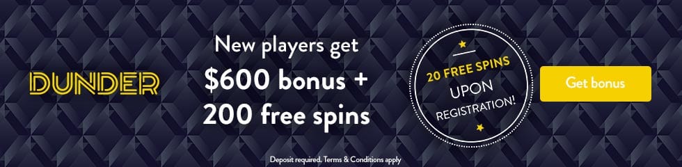 Dunder Casino 20 Free Spins No Deposit NZ